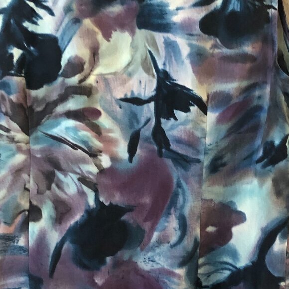 ANN TAYLOR 100% Silk Watercolor Ruffled Sleeveless Blouse - Picture 7 of 10